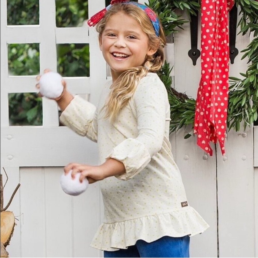 Matilda Jane Tinsel Tangle Top Girls Make Believe Star print Sz 10